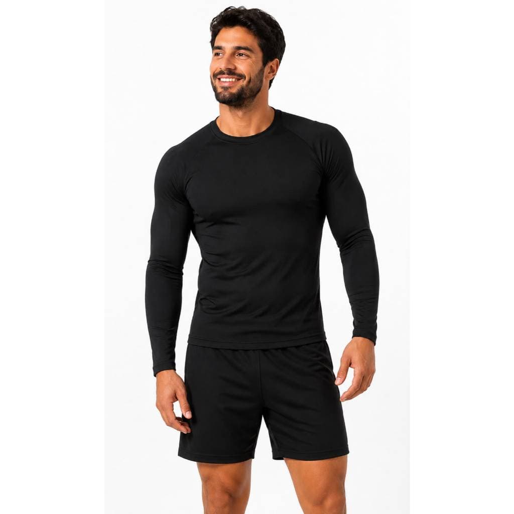 Camisa Térmica Proteção UV Camisa Segunda Pele Manga Longa Proteção Solar