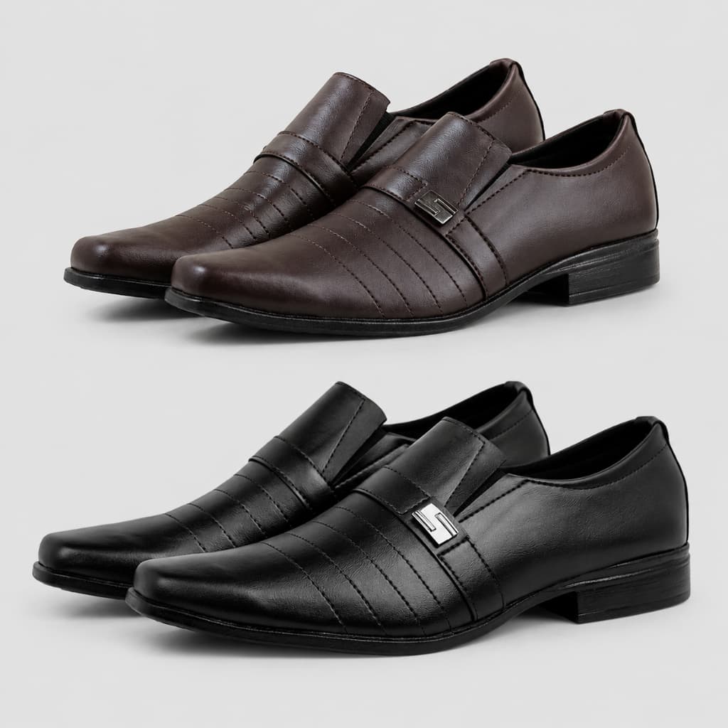 Kit 2 Pares De Sapato Social Masculino Clássico Moderno