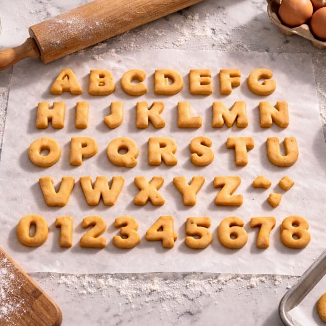 Cortador Letras Alfabeto A-Z Números 0-9 3cm Biscoito Pasta Americana Confeitaria Artesanato Biscuit
