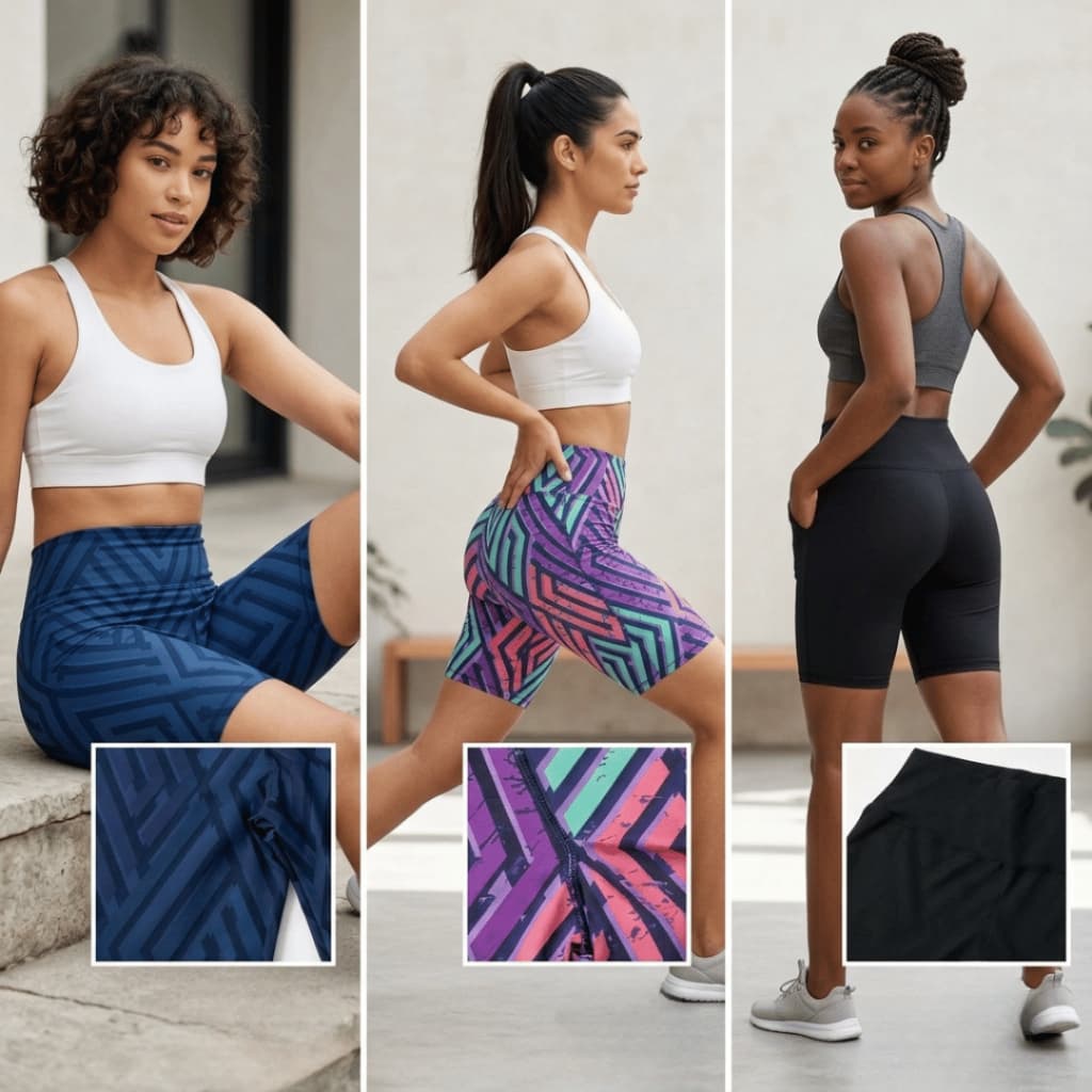 Bermuda Ciclista Feminina Fitness Estampada Cós Alto Academia Treino Poliamida Zero Transparência