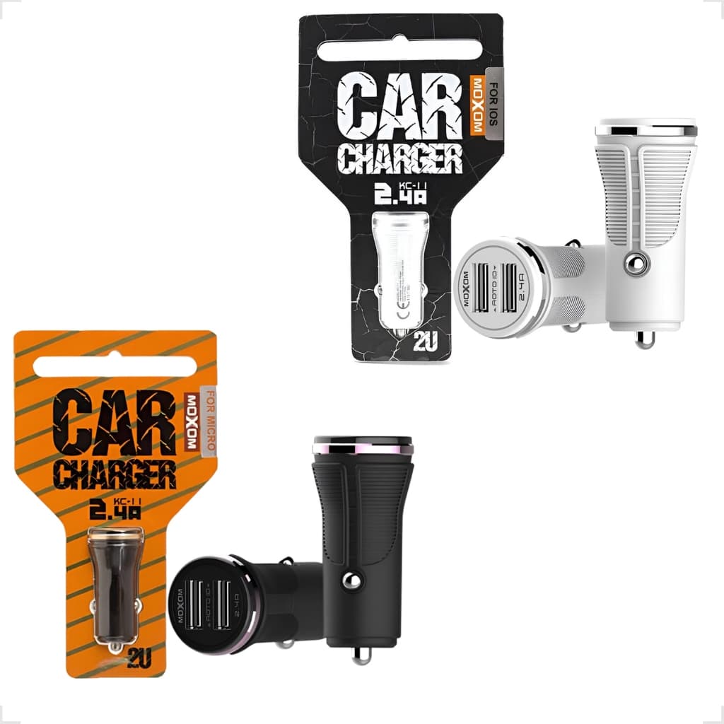 Carregador Veicular De Carro Universal Rápido Charge 2.4a 12w Com 2 Portas Usb KC-11