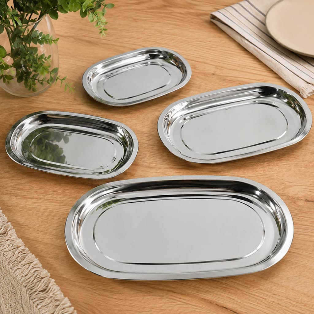 Baixelas Inox Travessa Bandeja Multiuso Servir Mesa Porção Comida Restaurante Multiuso