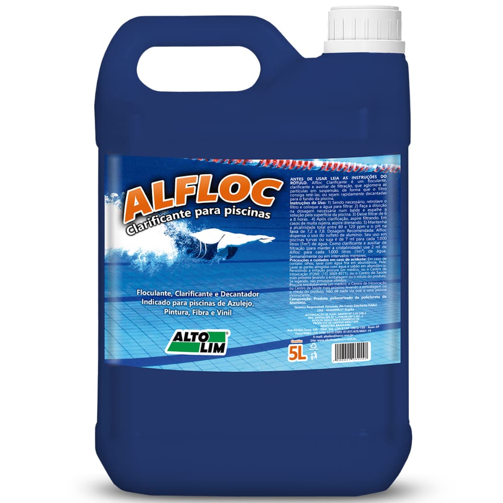 Clarificante Piscina 3 em 1 Galão 5L Decantador Floculante Água Turva Limpa Clareia  Sujeira Água Auxiliar Filtração