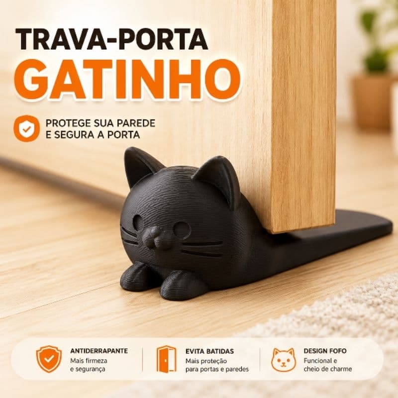 Kit Trava de Porta em Formato de Gato com Design Divertido Fofo | prendedor fixador batente