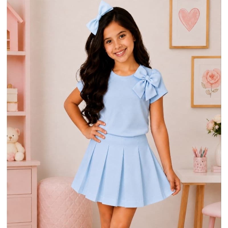 conjunto infantil blusa e saial  alfaiataria do 2 anos a 14 anos