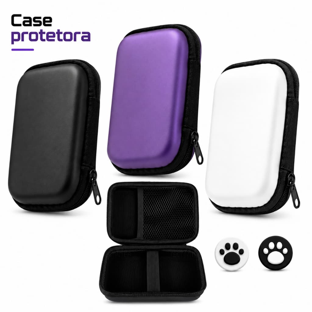 Case Protetora Com Grip Stick Para Console Portátil R36S, Anbernic, RG35XXPro, RG35XX, RG35XX, Plus L35 Entre outros
