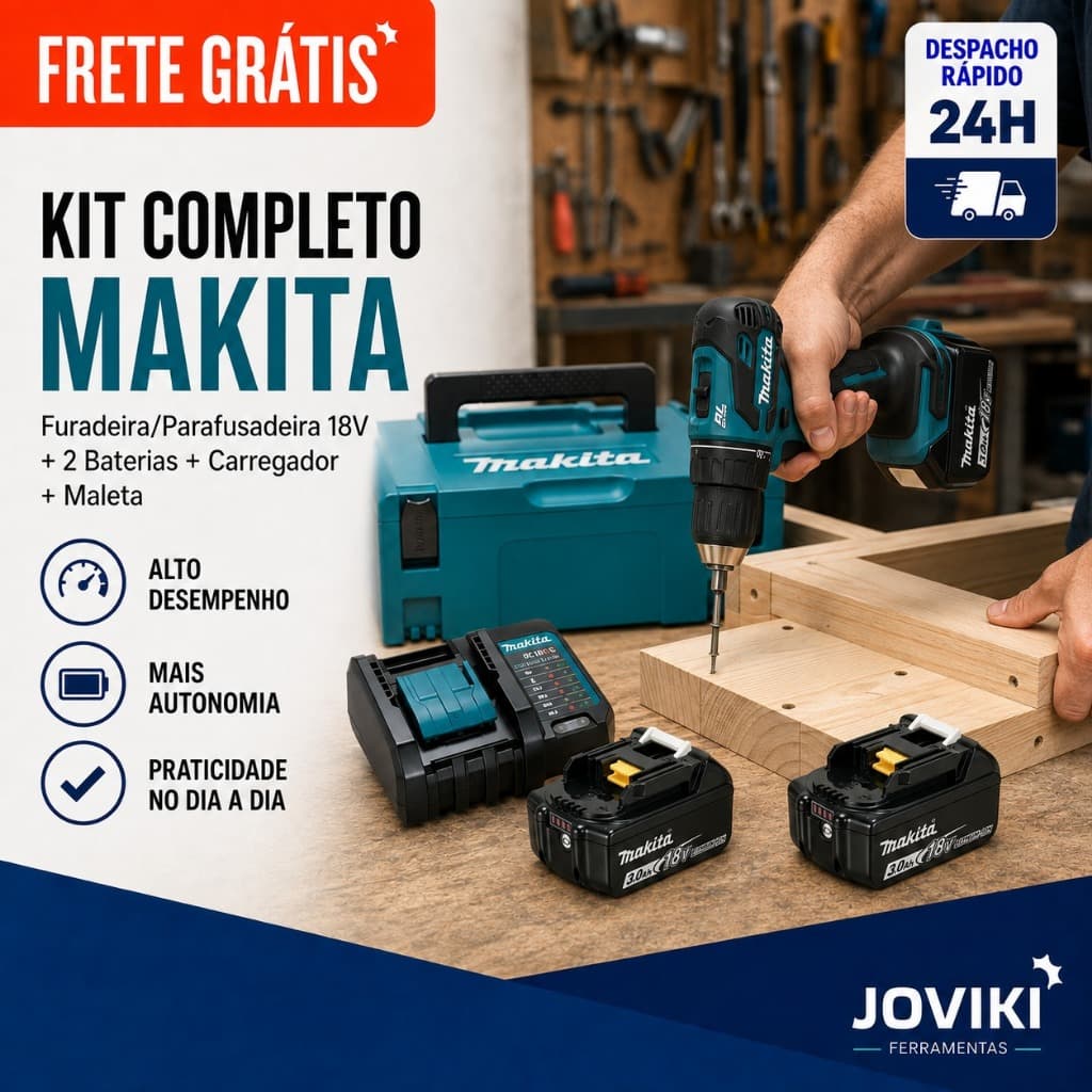 Furadeira Parafusadeira S/Imp 2 Bat 18v - Makita