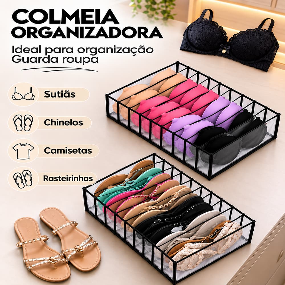 2 Colmeia organizadora de gavetas Guarda Roupa