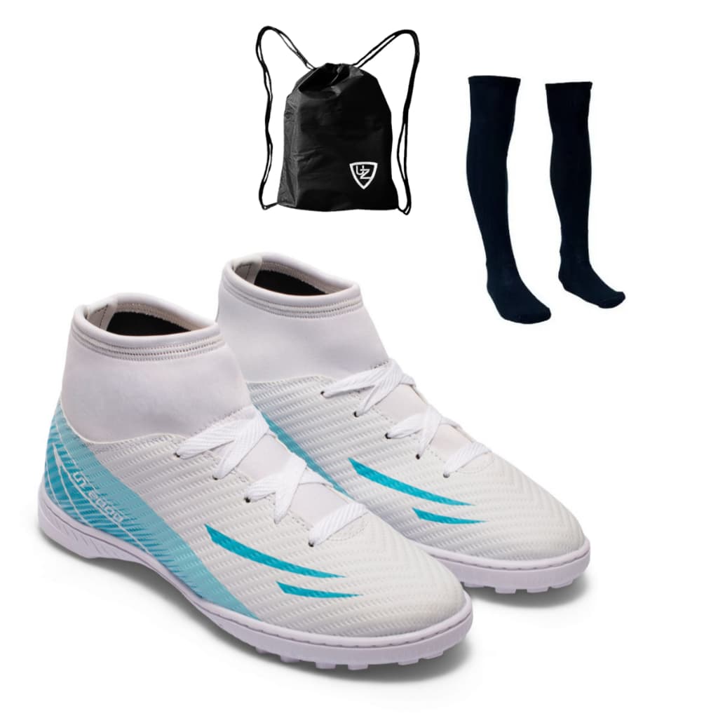 Chuteira Futebol Society Uz2000 Lançamento Uzze Sport + Meião + Mochila