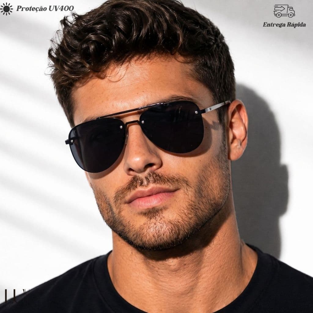 Óculos De Sol Lux Glasses Uv400 Clássico Aviador Metal Top
