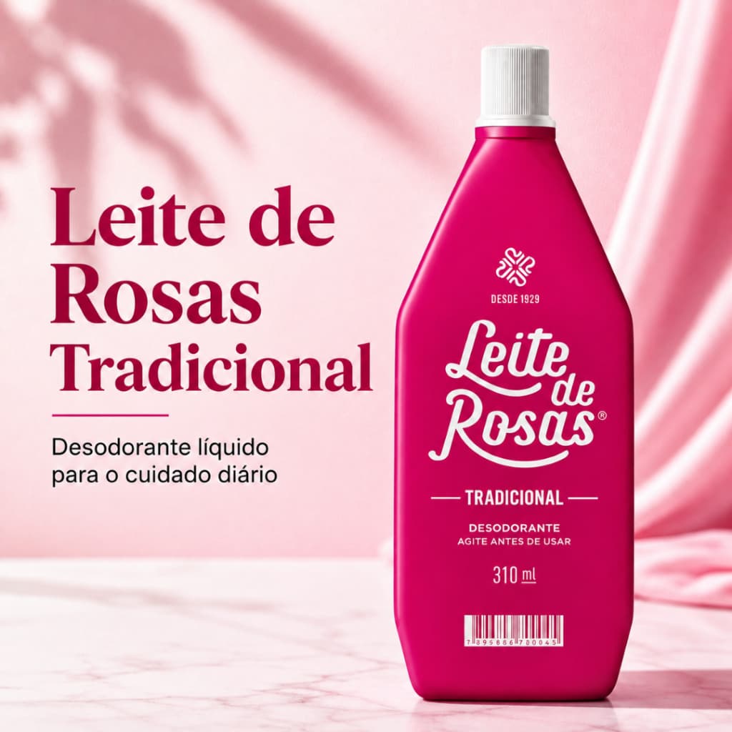 Desodorante Leite de Rosas Tradicional Líquido 60ml 170ml ou 310ml