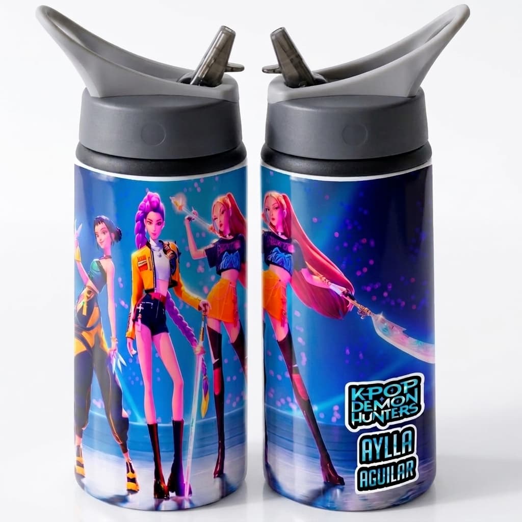 Garrafa Guerreiras K-pop Huntrix Infantil Mini
