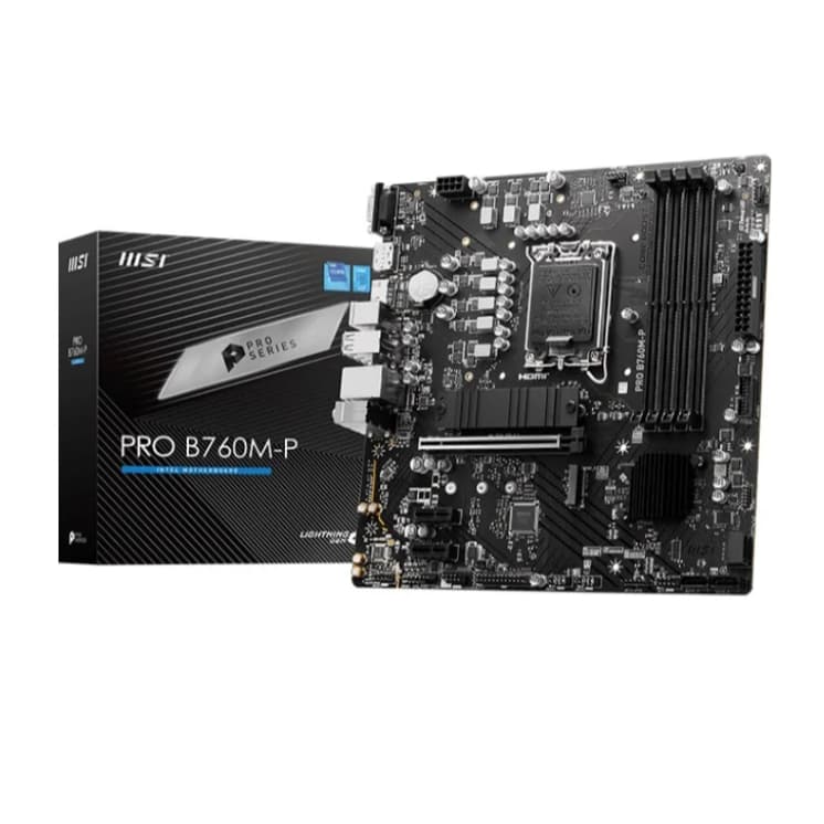 PLACA MAE MSI PRO B760M-P - INTEL 1700 - DDR5 - MATX - M.2 - VGA/HDMI/DISPLAYPORT
