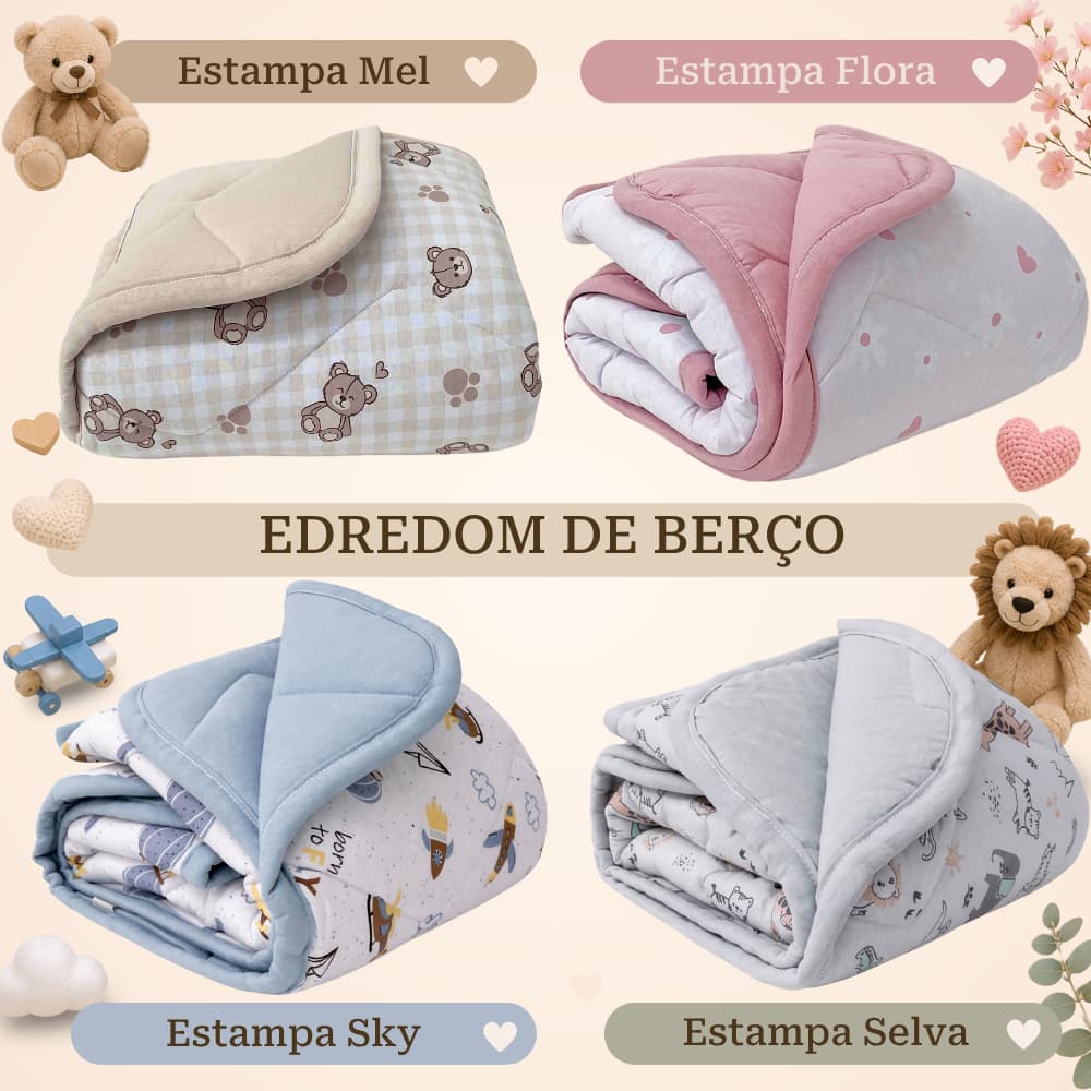 Edredom De Berço Malha 100% Algodão Linha Baby Infantil Enxoval Bebê Berço Americano Berço Padrão Dupla Face Macio Fofo