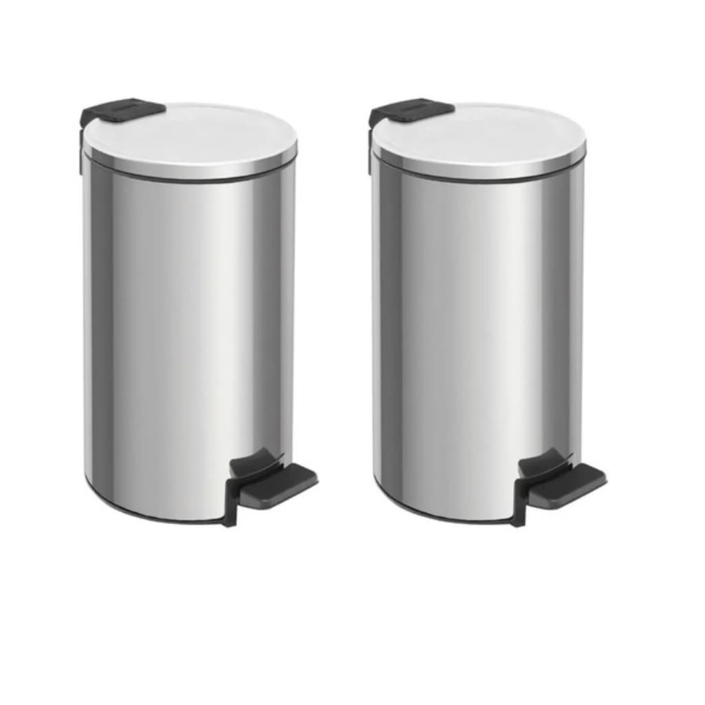 Kit 2 Lixeira Aço Inox 05 Litros Tramontina Loop Prateado