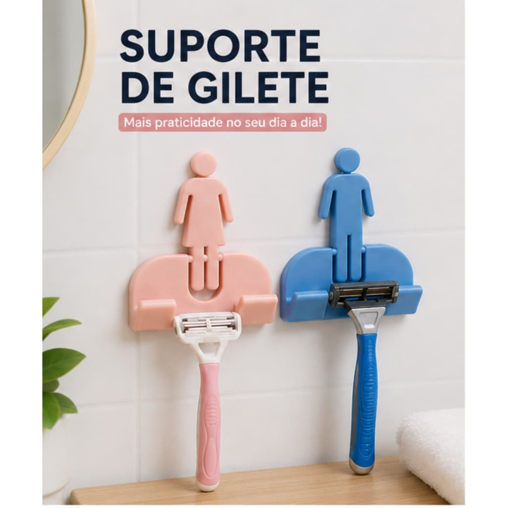 Suporte De Lâmina De Barbear Conjunto Kit Feminino e Masculino / Parede Banheiro / Organizador