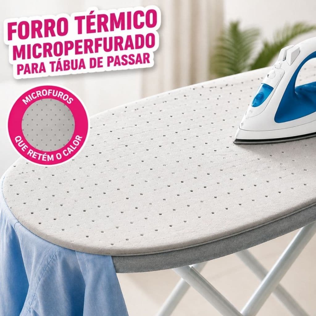 Capa Forro Térmico Térmica Tábua de Passar Microperfurado Aluminizado 45x120cm