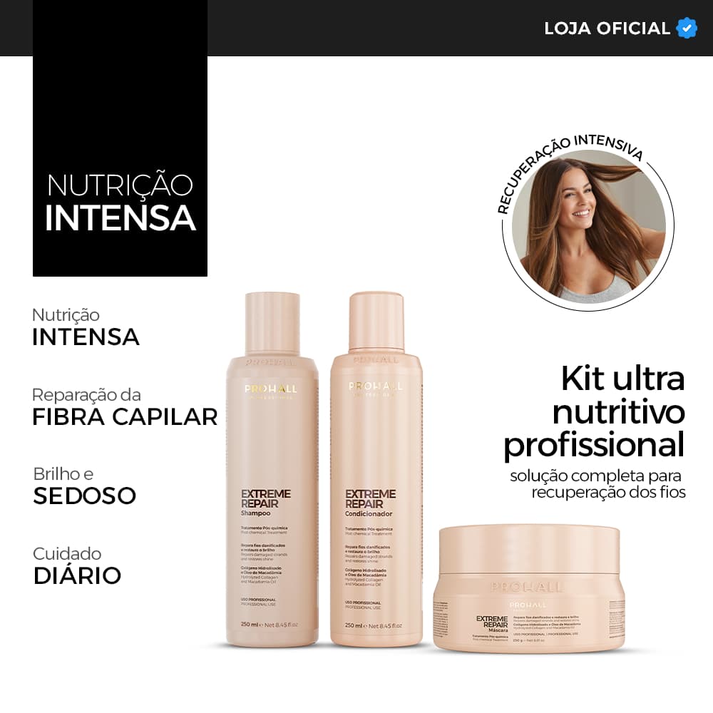 Kit Extreme Repair Home Care Extrato de Macadâmia