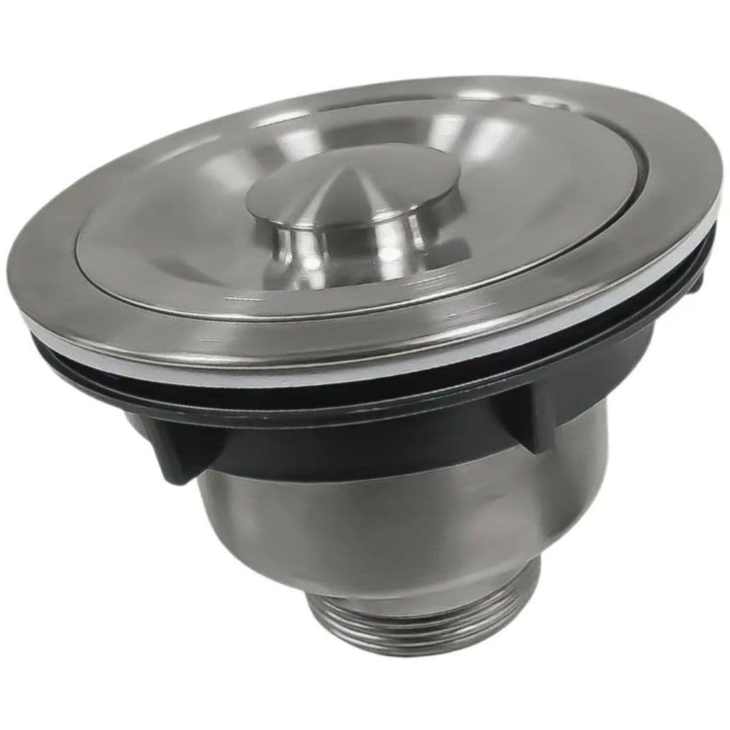 Válvula Cuba Pia Escoamento Americana Luxo Inox 4 1/2 Cesto Acabamento Escovado