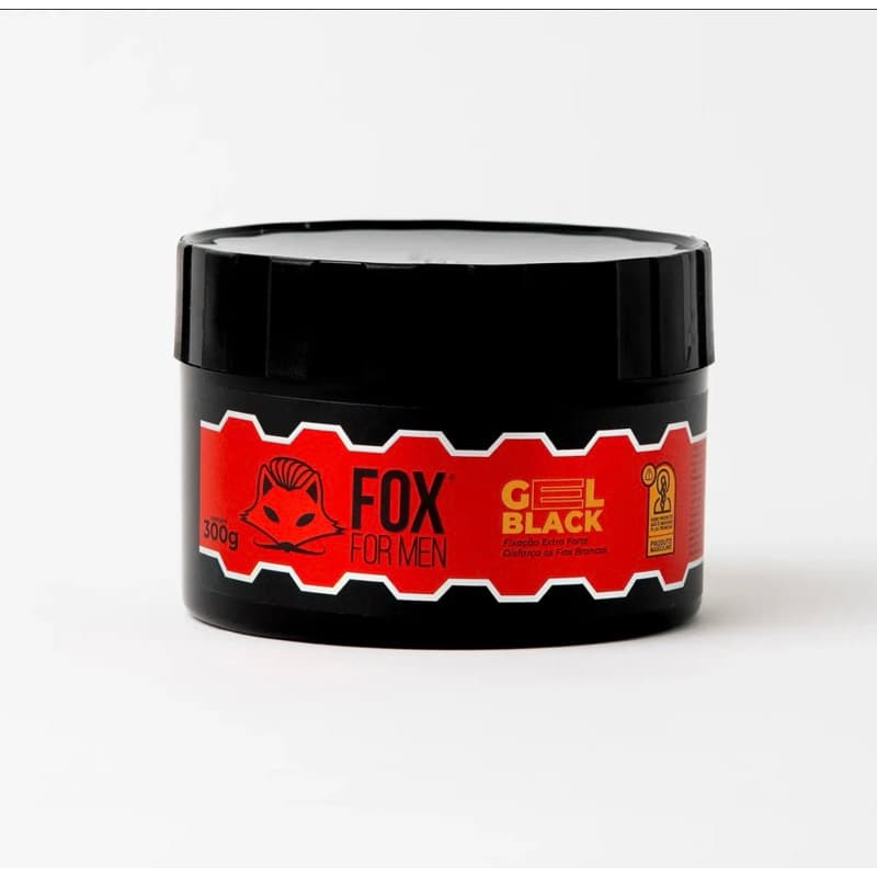 Gel Cola Black Fox 300g Extra Forte Efeito Escuro Fixação Máxima Sem Resíduos