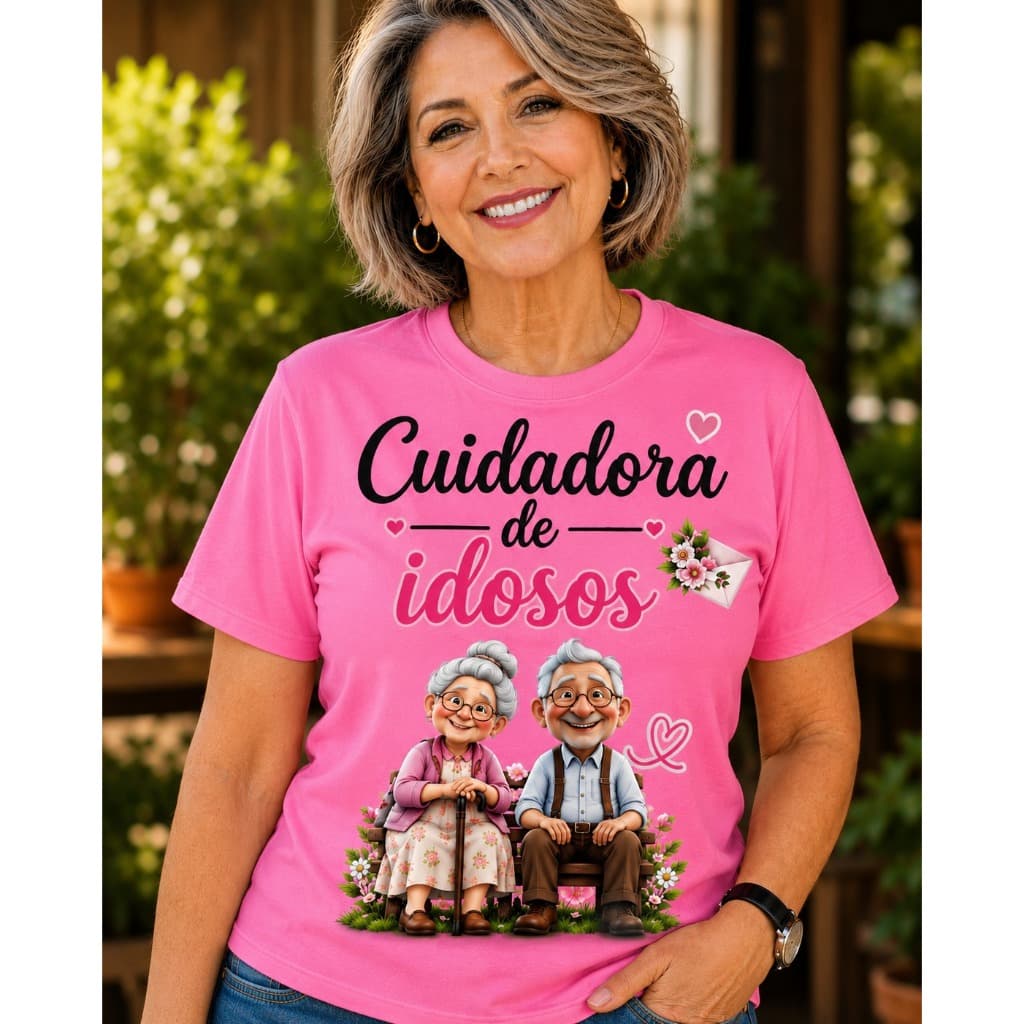 Camiseta Cuidadora que representa mais do que uma profissão: representa cuidado, carinho e amor🥰