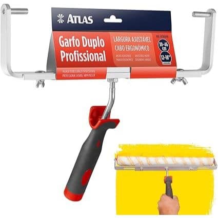 Suporte Garfo Duplo Ajustável Para Rolos Pintura de 30 a 46cm Profissional | Atlas