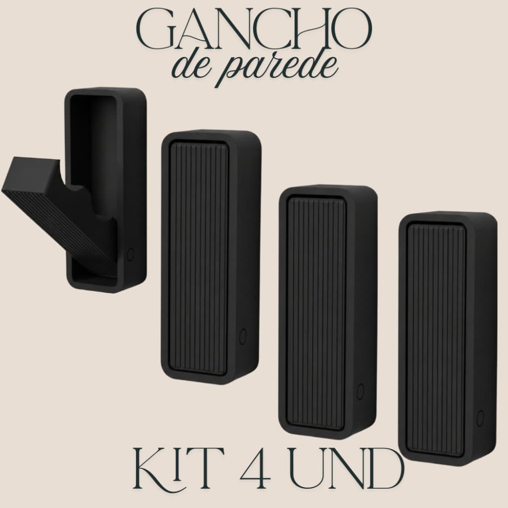 KIT 4 Unidades Gancho Adesivo De Parede Moderno Organizador 3D Para Casa Quarto Banheiro Cozinha E Lavanderia