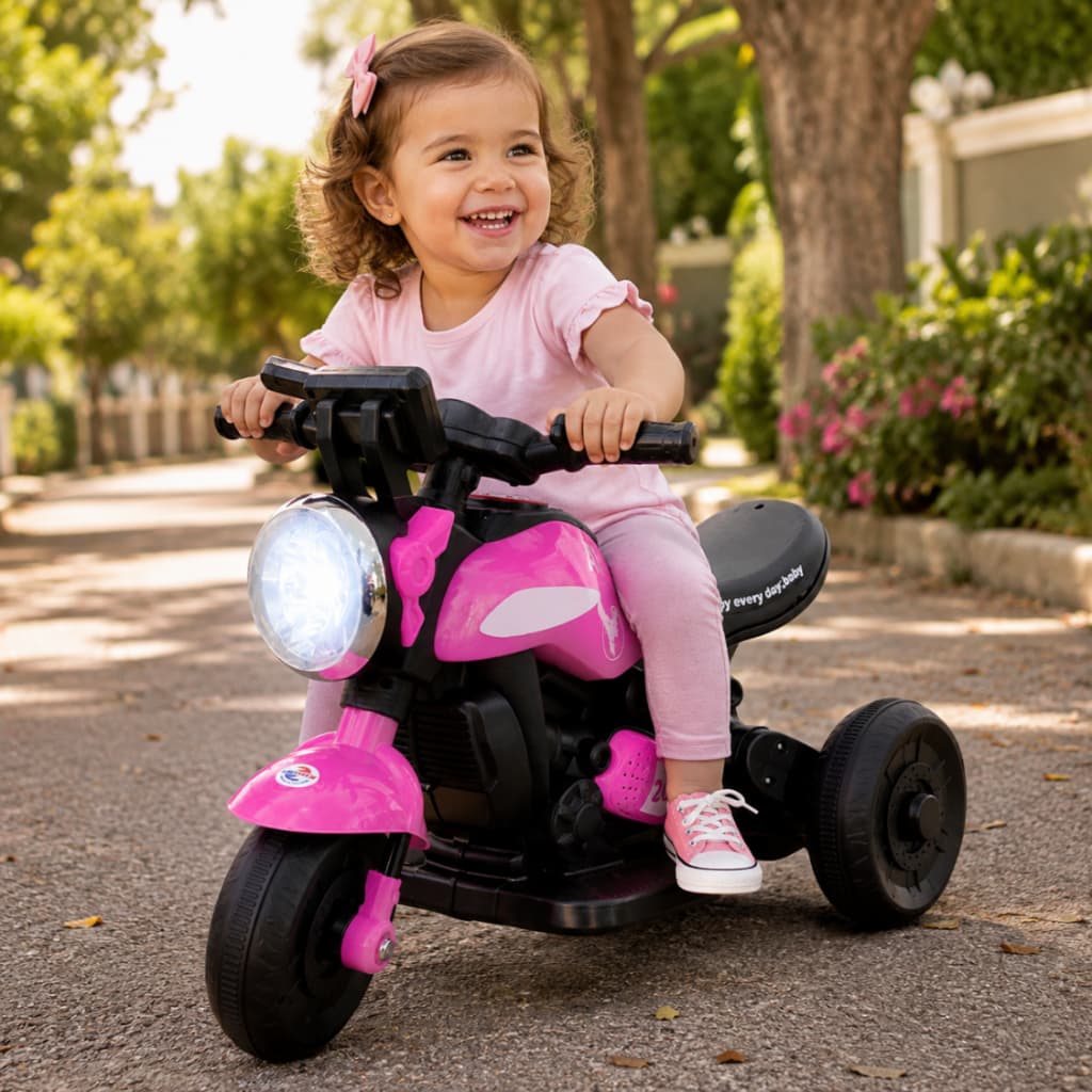 Mini Moto Elétrica Infantil 6v Daily Rosa Triciclo Com Luz E Som - Unitoys