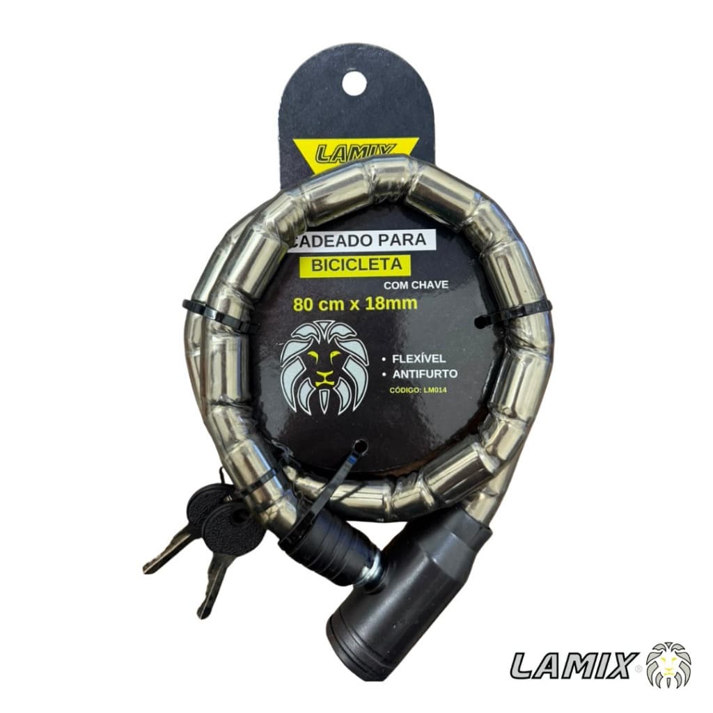 Cadeado Para Bicicleta Lamix 80 cm x 18 mm