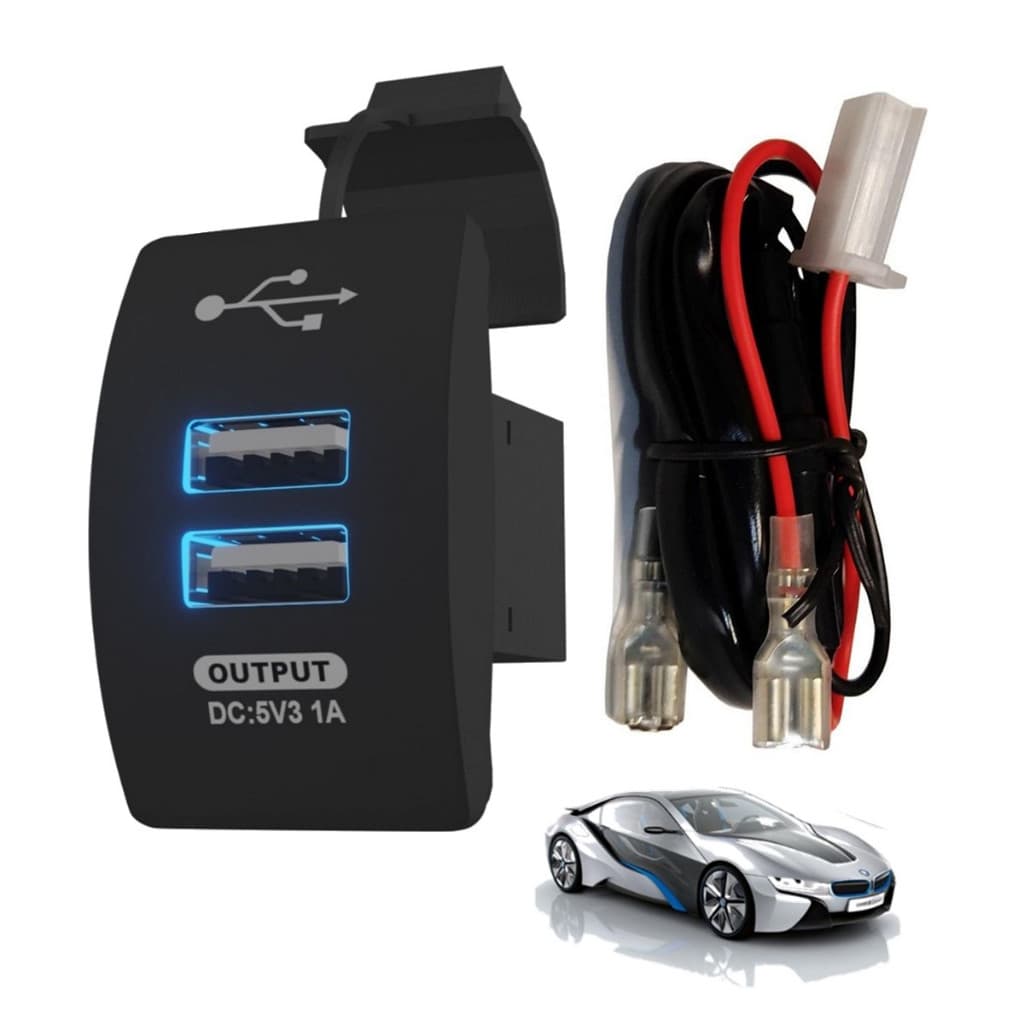 Tomada Usb 3.1a - 2 Saídas USB 6820 P/ Carro Moto Caminhão Barco 12/24v Carregador Automotivo