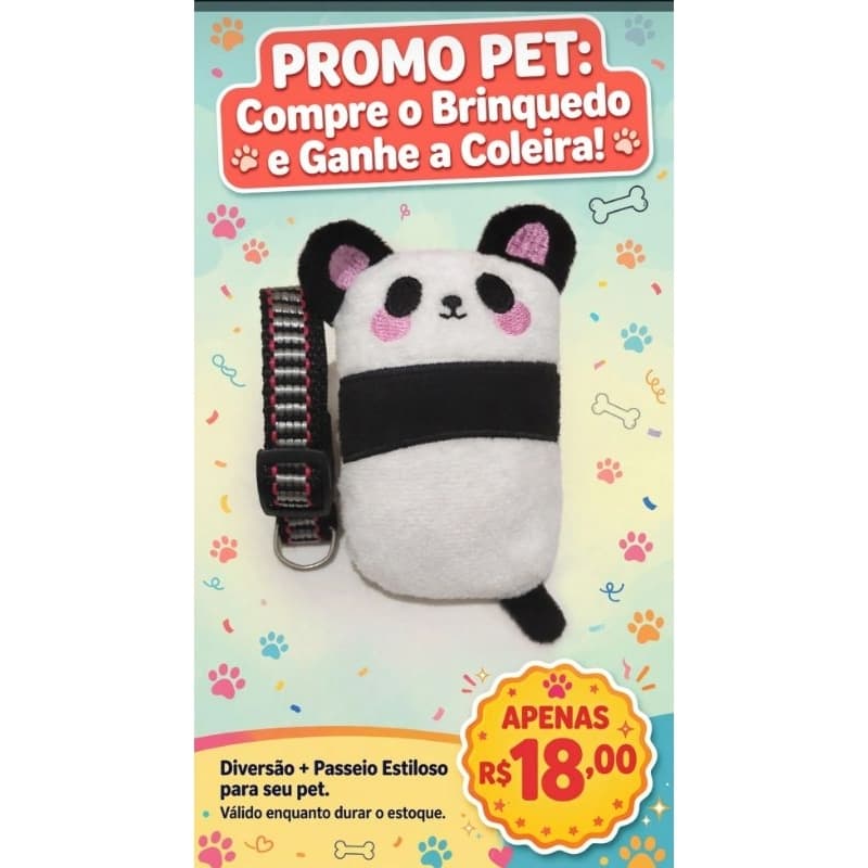 Kit Brinquedo Panda com Apito para Coleira GRÁTIS