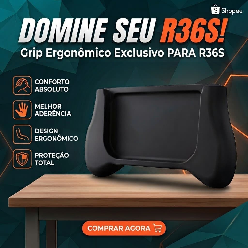 Grip Ergonômico para Console R36S - Design Ergonômico, Material Resistente, Instalação Fácil