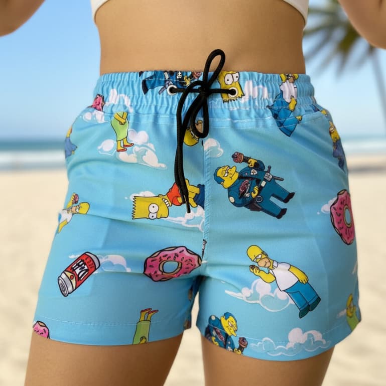 Short Feminino Mauricinho Verão Saída De Banho shortinho praia tactel saida de praia Academia