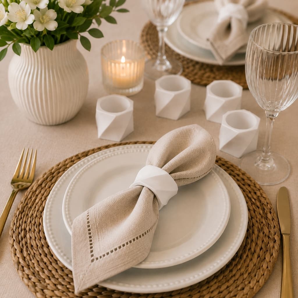 Kit Porta Guardanapo Anel Argola Moderna para Mesa Posta Elegante Decoração de Mesa Jantar Casamento Festa