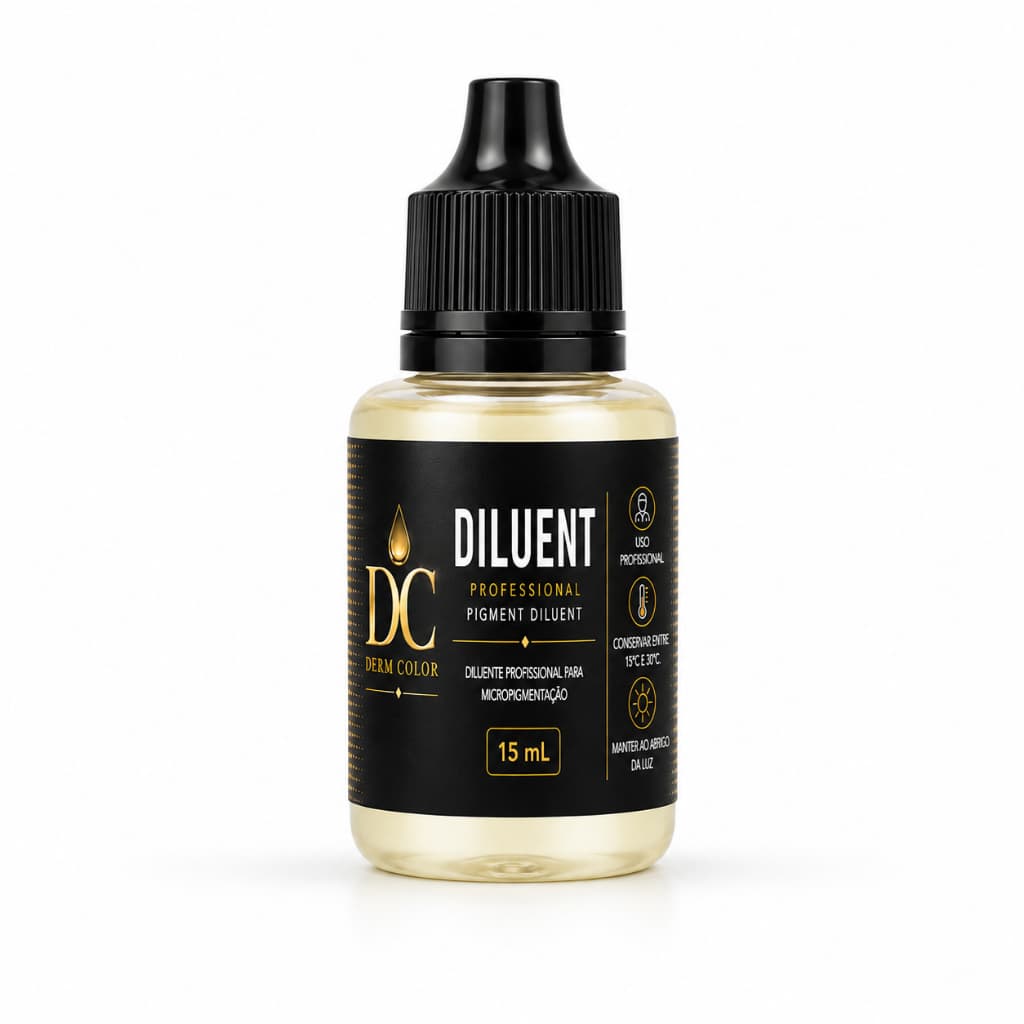 Diluente Para Pigmento Micropigmentação Profissional Derm Color DC 15ml Ajuste de Consistência e Fluidez