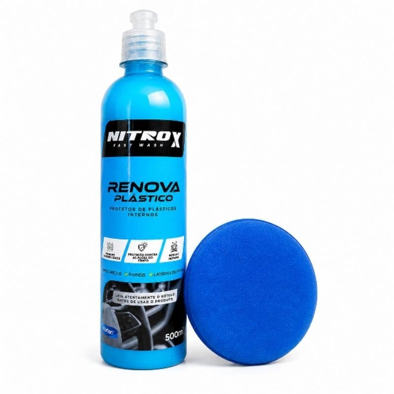 Nitro Renova Plástico Renovador Revitalizador Restaurador Plásticos Painel Laterais Portas e Borrachas Automotivo 500ml