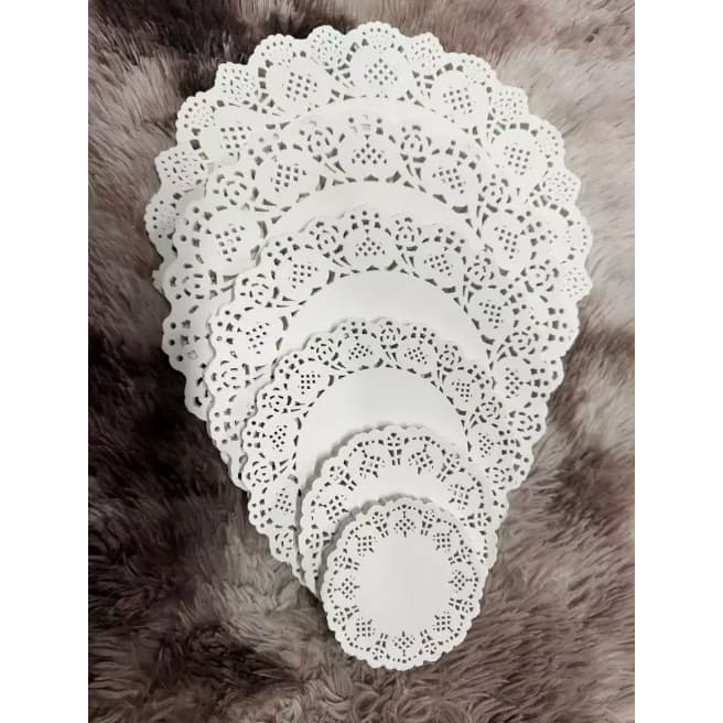 Kit Papel Doilie Redondo Rendado C/100 Para Pratos 8,5cm 11cm 16cm 21cm 26cm 31cm