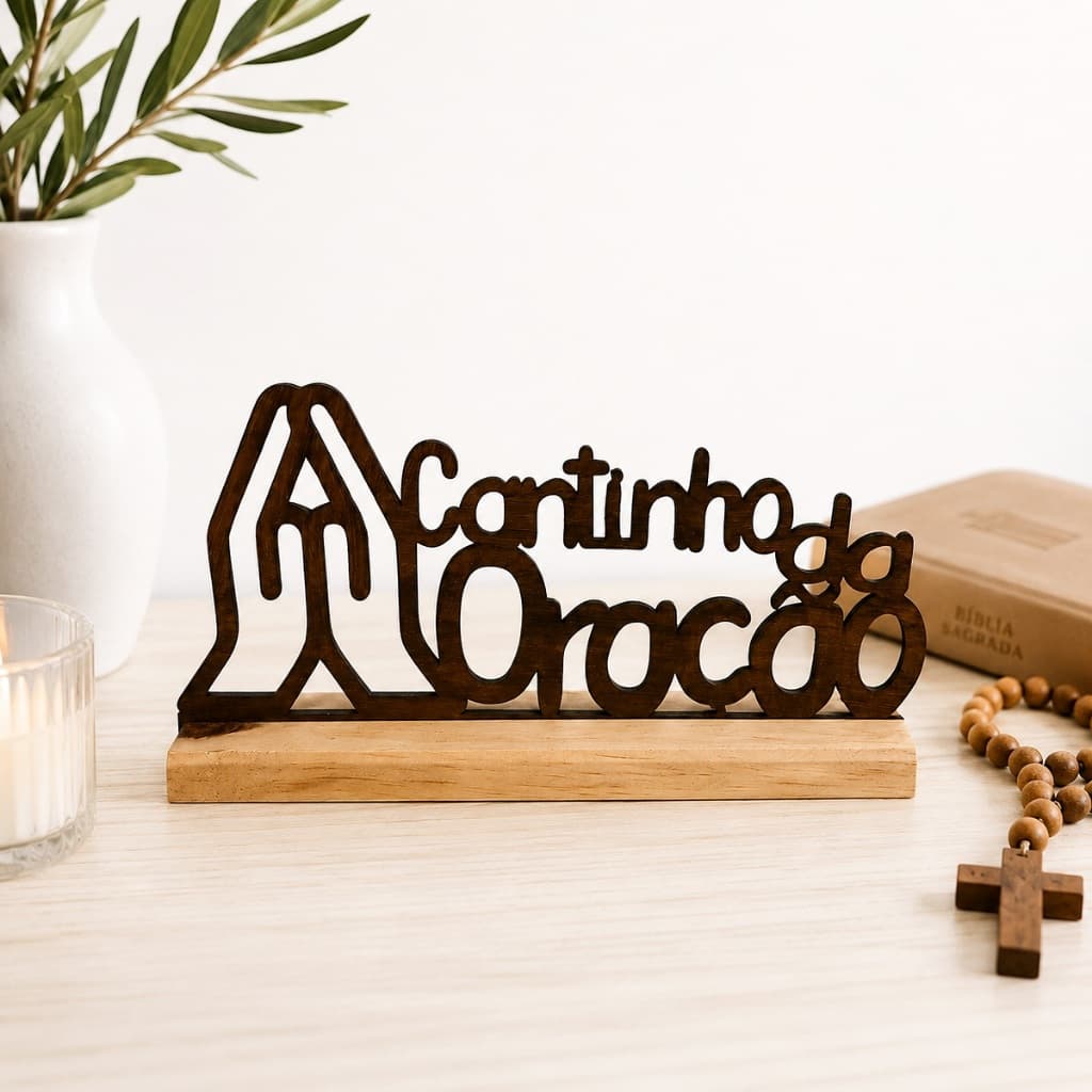 Cantinho da Oração em MDF Decoração Religiosa Fé e Oração
