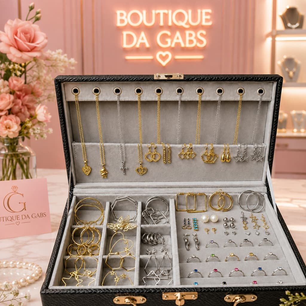Kit com 10 Joias Femininas Banhadas a Ouro 18K e Prata 925 – Acessórios Sortidos e Elegantes