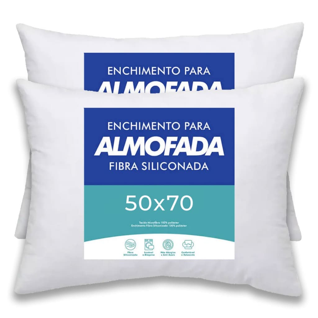 Kit 2 Enchimentos Almofada Refil 50x70 Travesseiro
