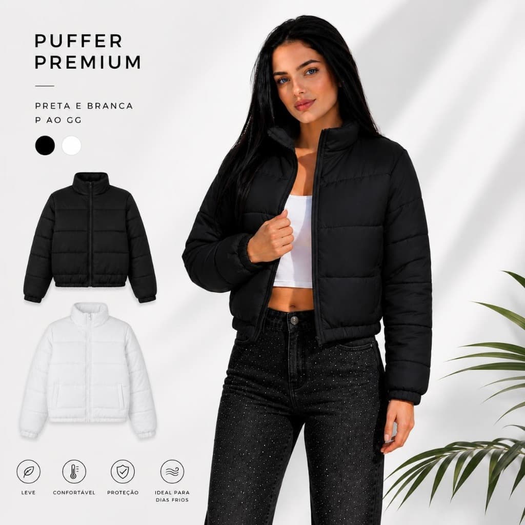 Jaqueta Puffer Feminina Bobojaco Casaco Agasalho Japona