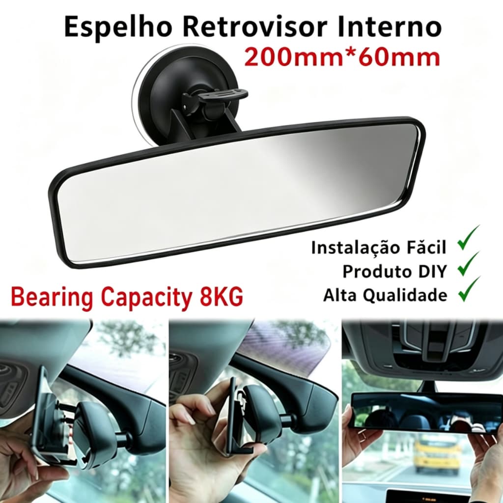 Hot-Vendendo Espelho Retrovisor Do Carro Interno Com Ventosa De PVC De Largura-Angular Convexo Automático Em Forma De