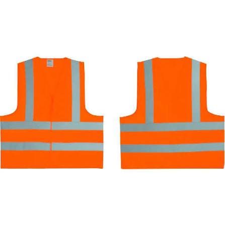 Colete para sinalização CG-06 laranja com refletivo prata - CARBOGRAFITE