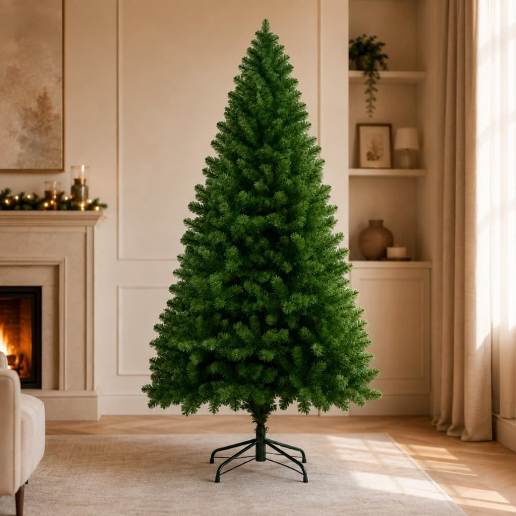 Árvore de Natal Verde 1,80m com 350 Galhos e Base de Ferro – Compacta, Charmosa e Ótimo Preço!