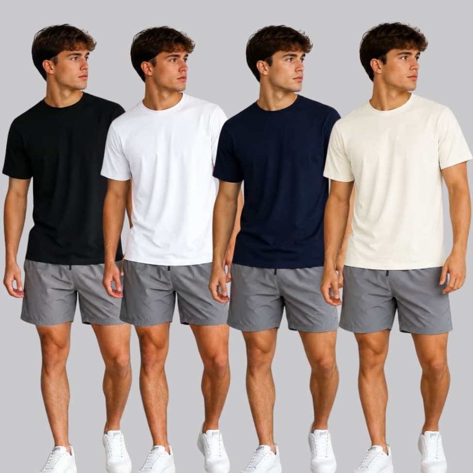 Kit 4 Camisetas Masculinas Unissex 100% Algodão 30.1 Streetwear Lisas Básicas Top Do Momento