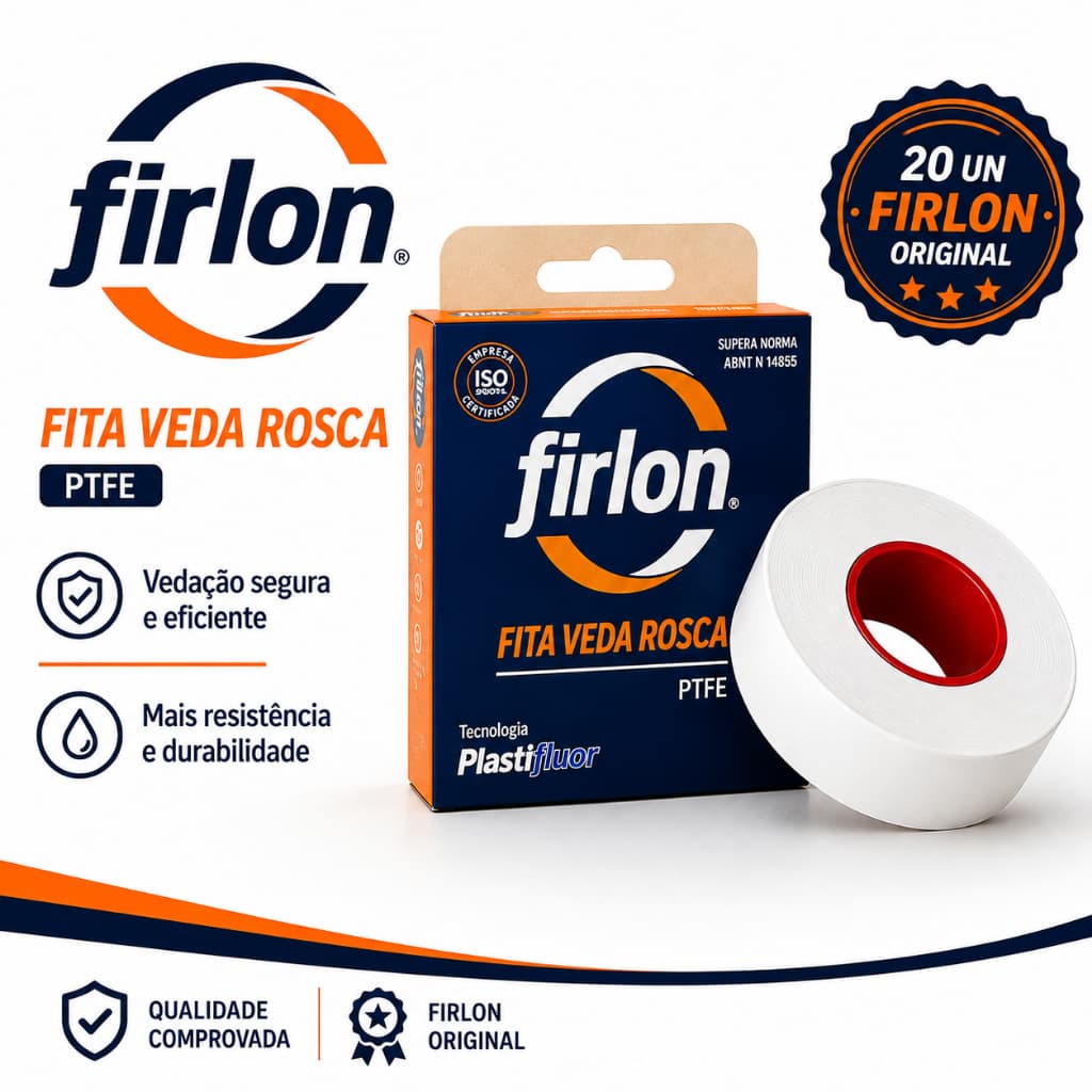 Kit Fitas Veda Rosca Firlon Original | Vedação Perfeita para Tubulações