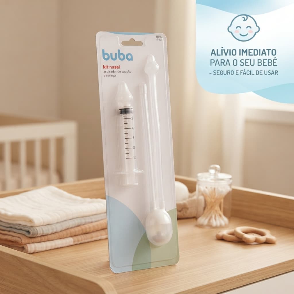 kit Aspirador Sucção Nasal Seringa Lavadora Secreções Higiene Infantil Adulto Remove Coriza Alivio Na Respiração do Bebê