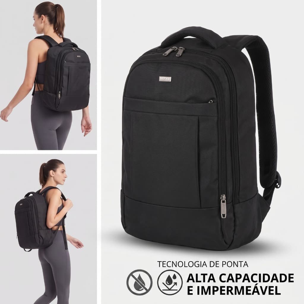 Mochila Unissex para Viagem Impermeável Resistente Executiva Trabalho Faculdade
