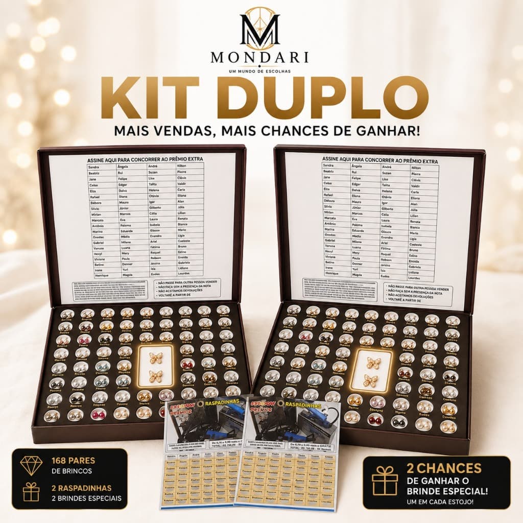 Kit Duplo Brincos Revenda Raspadinha Alta Qualidade