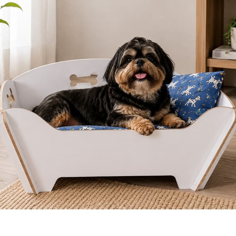 Cama Pet Cachorro Gato Almofadada Estampada Conforto Descanso